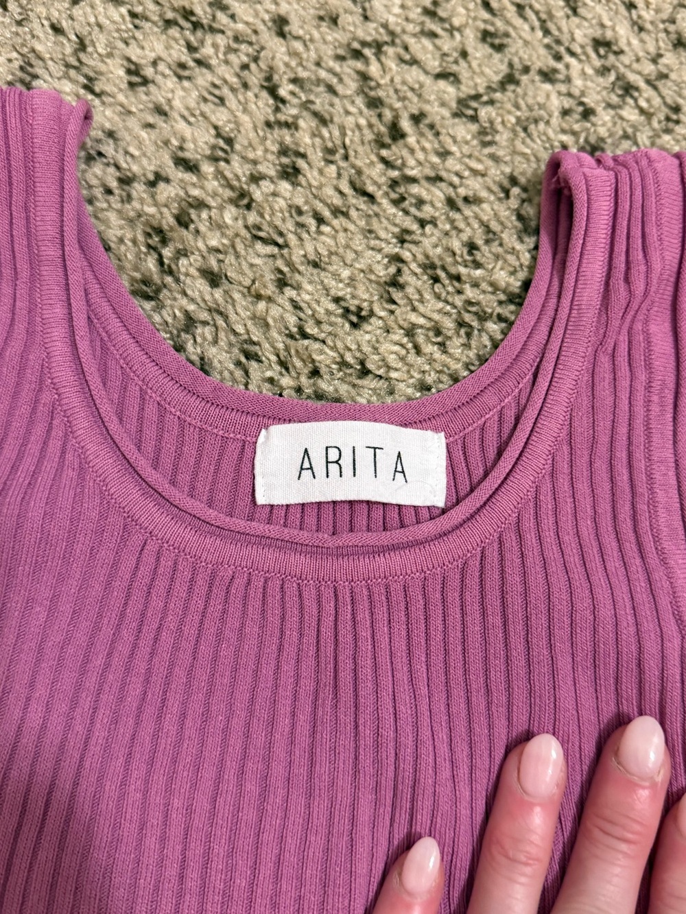 Arita Ribbed Scoop-Neck Colorful TankTops - Picture 3 of 4